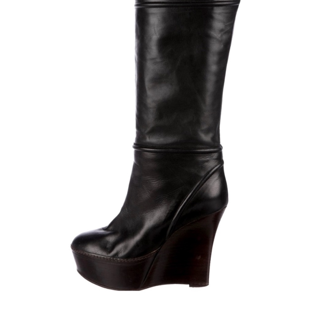 Marni black knee-high wedged boots 7.5